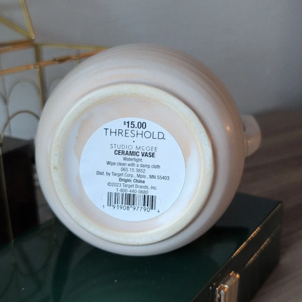 Threshold Cream Ceramic Vase With Handles - Picture 2 of 3